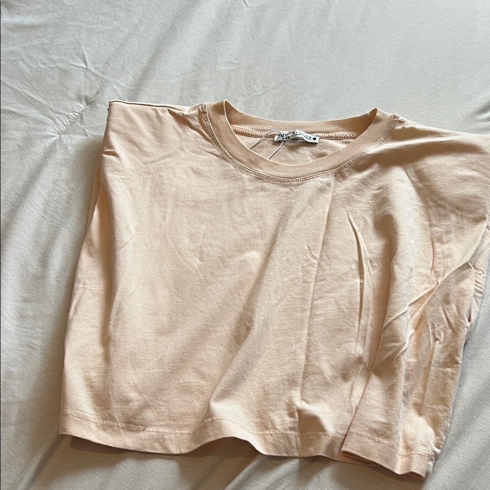 Zara Cream Tank Top with Shoulder Pads